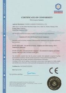 CE report from Yafeng glasses, a China glasses manufacturer